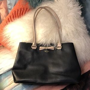 Kate Spade “Maryanne” Pebbled Leather tote bag black/crm 15” W x 10”L x 5”
